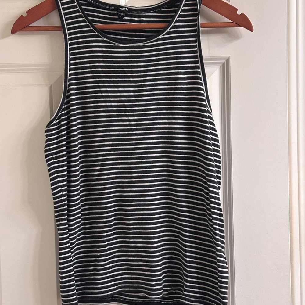 Express Monochrome Striped Tank Top